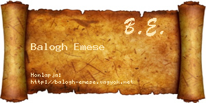Balogh Emese névjegykártya